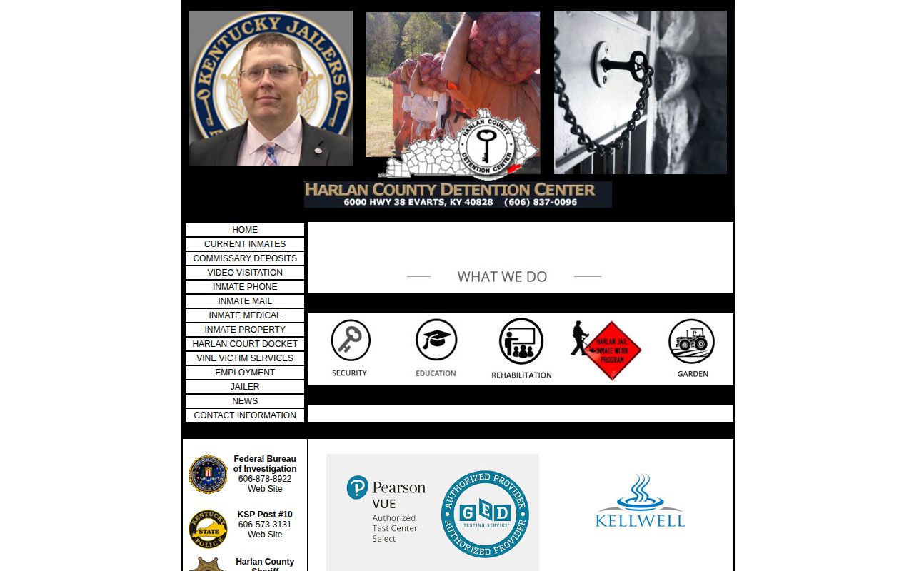 Harlan County Detention Center current inmate records route